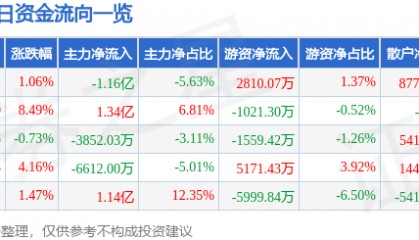 股票行情快报：中矿资源（002738）7月25日主力资金净卖出1.16亿元