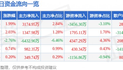 股票行情快报：中矿资源（002738）8月29日主力资金净买入3174.95万元