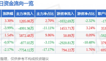 股票行情快报：华策影视（300133）6月23日主力资金净买入1205.06万元